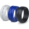 thumbnail image 1 of Men's Silicone Wedding Rings by Rinfit- 3 Rubber Bands Pack. Soft & Comfortable, 1 of 10