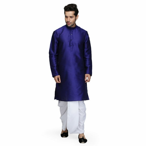 Mens Silk Blend Bollywood Style Designer Party Wear Indian Ethnic Dhoti Kurta