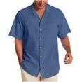 thumbnail image 1 of Men's Silk Button Down Shirts Short Sleeve Casual Tropical Holiday Hawaiian Shirts, 1 of 5