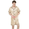 thumbnail image 1 of Men's Silk Pajama Set | Silky Satin | Short Sleeve Top and Shorts | Button Pajama Set, 1 of 8
