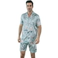 thumbnail image 1 of Men's Silk Pajama Set | Silky Satin | Short Sleeve Top and Shorts | Button Pajama Set, 1 of 7