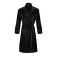 thumbnail image 1 of Men's Silk Robe for Wear and Sleepwear Exquisite Soft Long Sleeve Kimono Style Bathrobe for Comfortable Home Attire Black 3XL, 1 of 6