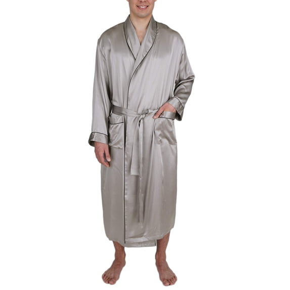 Men's Silk Sleepwear 100% Silk Long Robe