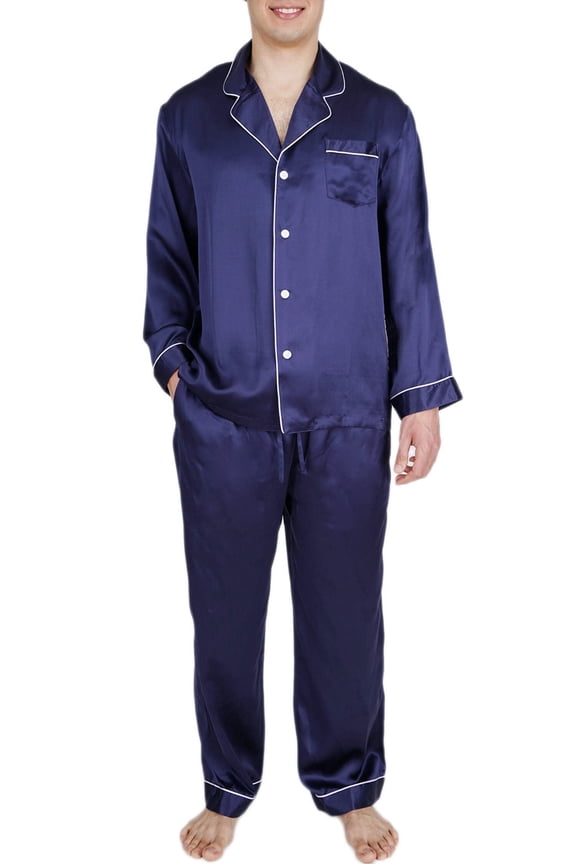 Men's Silk Sleepwear 100% Silk Pajamas Set