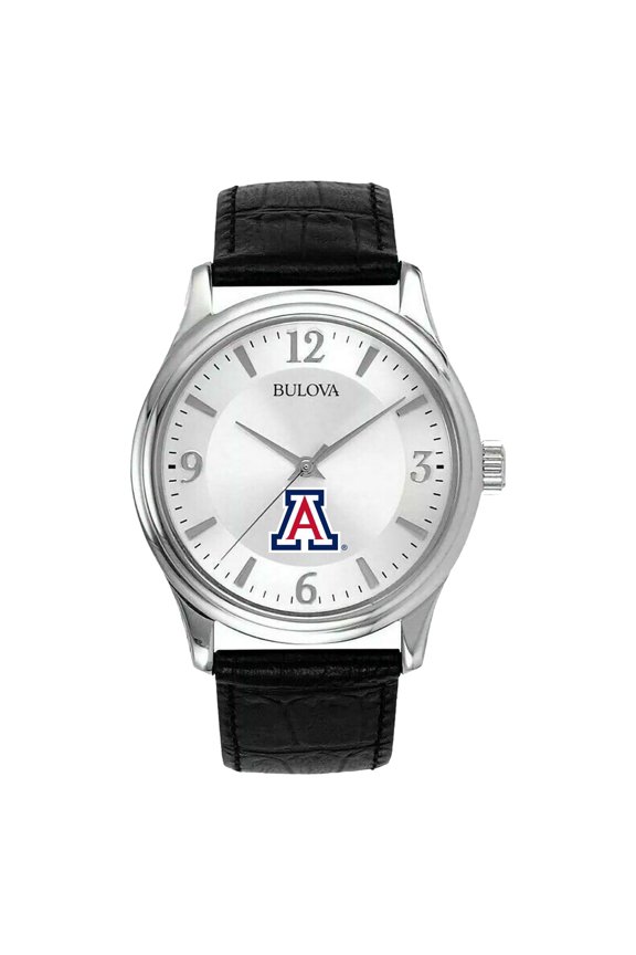 Men's Silver Arizona Wildcats Leather Watch