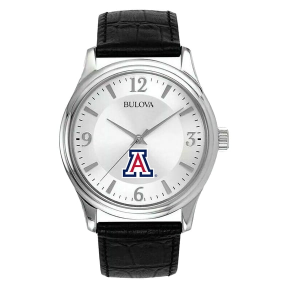 Men's Silver Arizona Wildcats Leather Watch