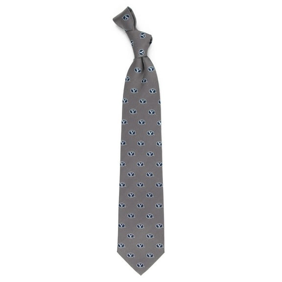 Men's Silver BYU Cougars Echo Woven Silk Tie