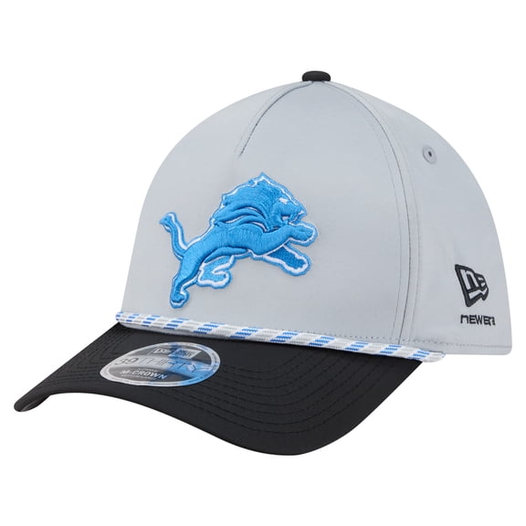 Men's Silver/Black Detroit Lions Rope M-Crown A-Frame 39THIRTY Flex Hat