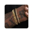 thumbnail image 1 of Men’s Silver Bracelet Set – Stainless Steel Cuban Link & Rope Chain, Adjustable Waterproof Jewelry for Men, 1 of 10