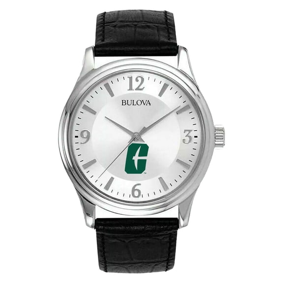 Men's Silver Charlotte 49ers Leather Watch