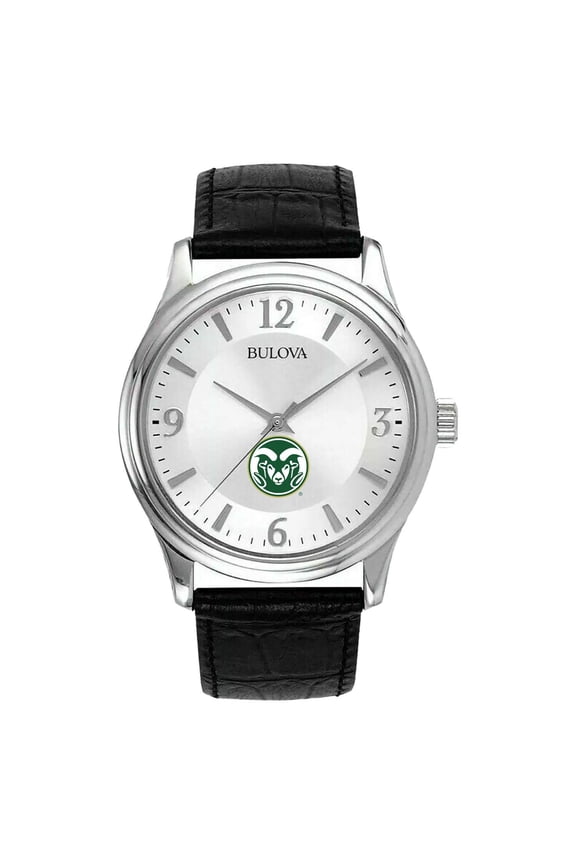 Men's Silver Colorado State Rams Leather Watch