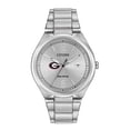 thumbnail image 1 of Men's Silver Georgia Bulldogs Citizen Eco-Drive Stainless Steel Watch, 1 of 1