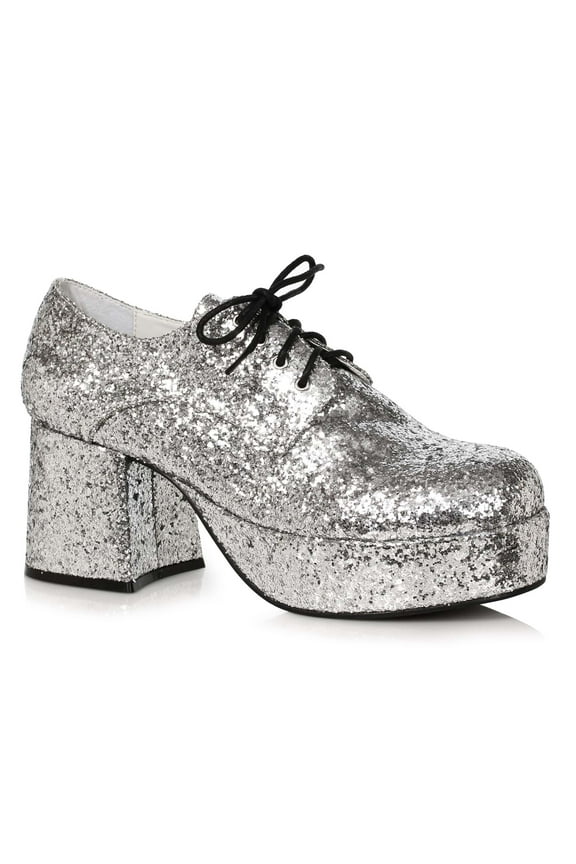 Men's Silver Glitter Platform Shoes