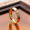 thumbnail image 1 of Men's Silver&Gold&Rose Gold Ring Stainless Steel 3-Stone Cz Wedding Band Sz 6-12, 1 of 2