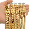 thumbnail image 1 of Men's Silver Gold Stainless Steel Curb Cuban Link Miami Chain Necklace Bracelet, 1 of 9