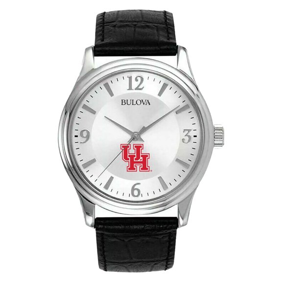 Men's Silver Houston Cougars Leather Watch