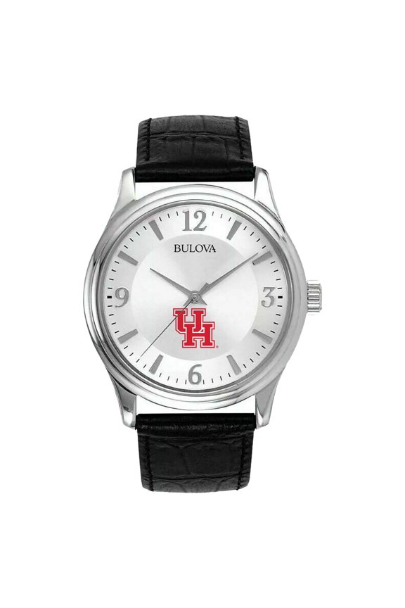 Men's Silver Houston Cougars Leather Watch