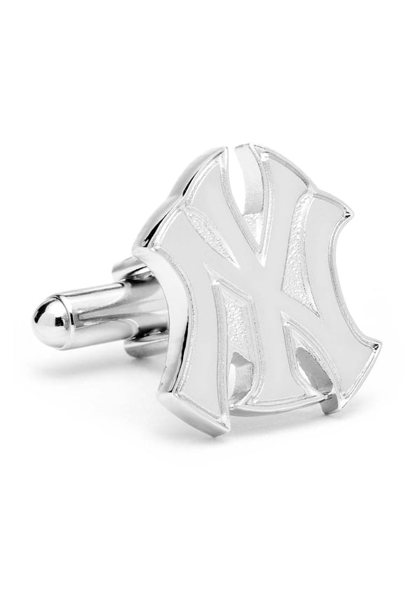 Men's Silver New York Yankees Logo Cufflinks