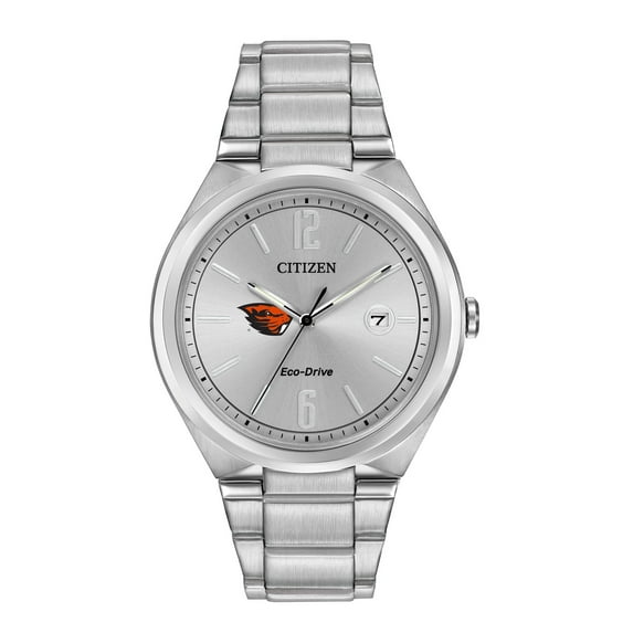 Men's Silver Oregon State Beavers Citizen Eco-Drive Stainless Steel Watch