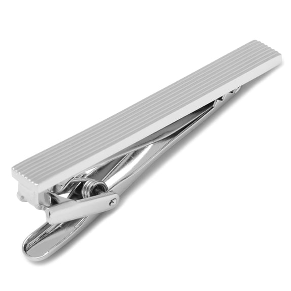 Men's Silver Pinstripe Tie Clip