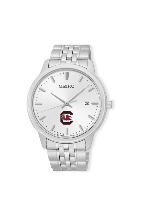 Men's Silver South Carolina Gamecocks Analog Quartz Stainless Steel Watch