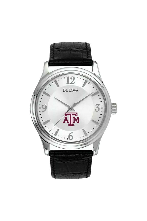 Men's Silver Texas A&M Aggies Leather Watch