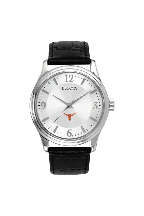 Men's Silver Texas Longhorns Leather Watch