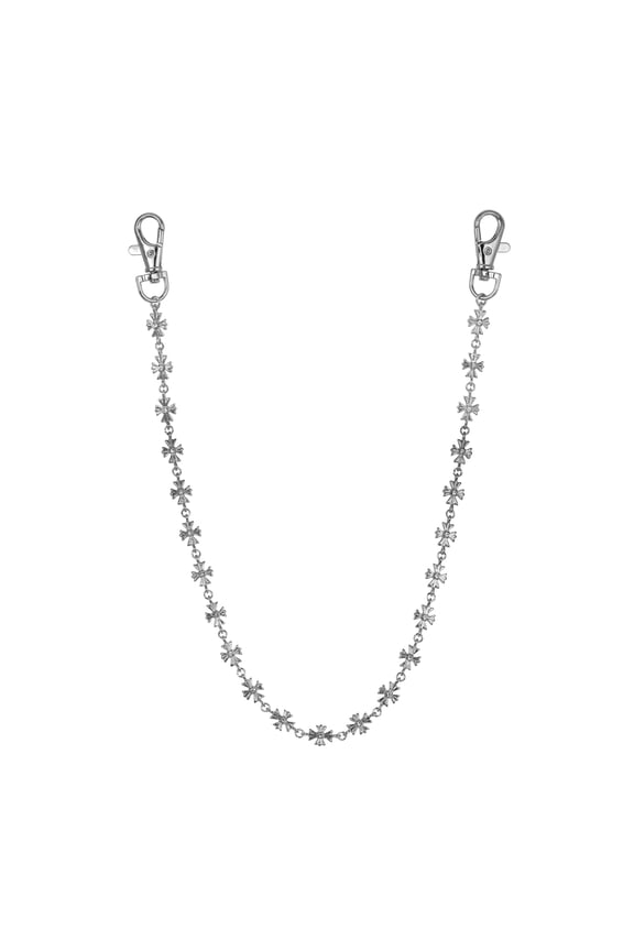 Men’s Silver Tone Finish Pant Chain - Stylish Jeans Chain for Streetwear for Hip Hop Outfits - 10mm Cross Link