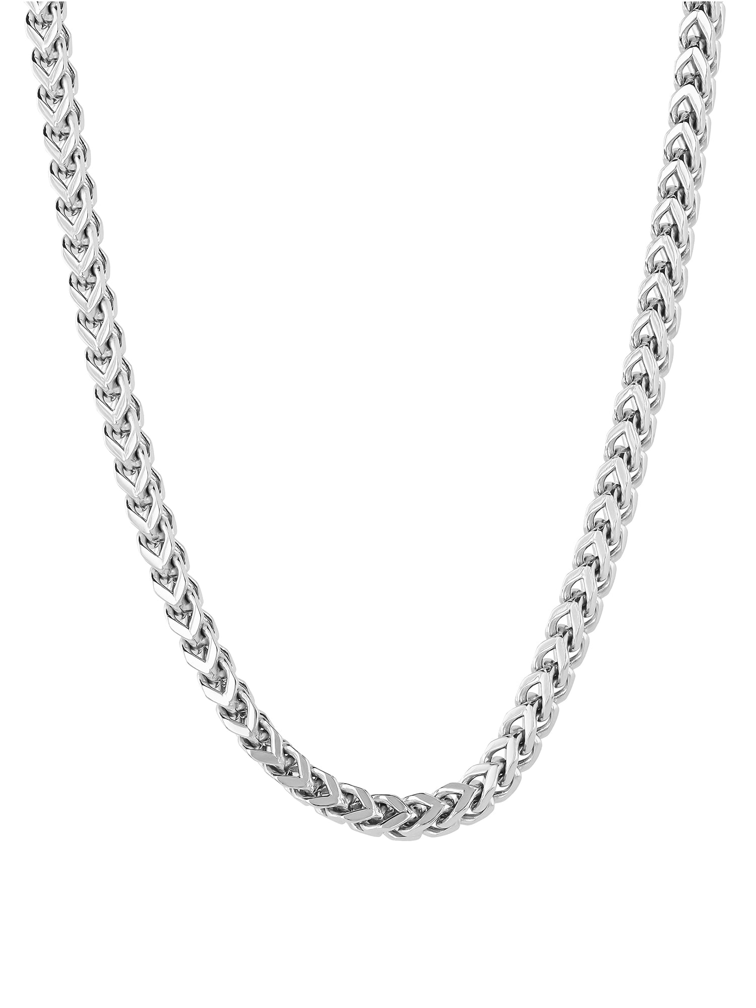 Men's Silver-Tone Stainless Steel Franco 22" Chain Necklace - Brilliance Fine Jewelry