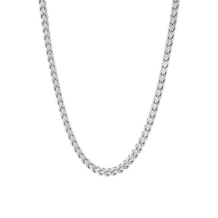 Men's Silver-Tone Stainless Steel Franco 24" Chain Necklace - Brilliance Fine Jewelry