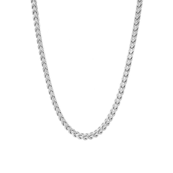 Men's Silver-Tone Stainless Steel Franco 24" Chain Necklace - Brilliance Fine Jewelry