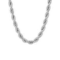 thumbnail image 1 of Men's Silver-Tone Stainless Steel Rope Link 24" Chain Necklace - Brilliance Fine Jewelry, 1 of 4