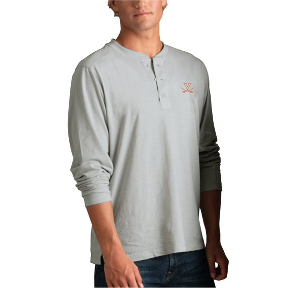 Men's Silver Virginia Cavaliers Cambridge Henley 3/4-Sleeve T-Shirt