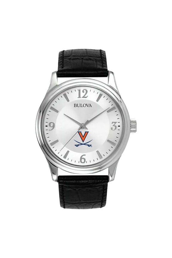 Men's Silver Virginia Cavaliers Leather Watch