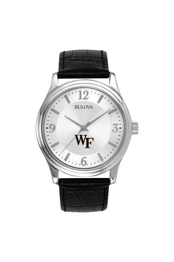 Men's Silver Wake Forest Demon Deacons Leather Watch