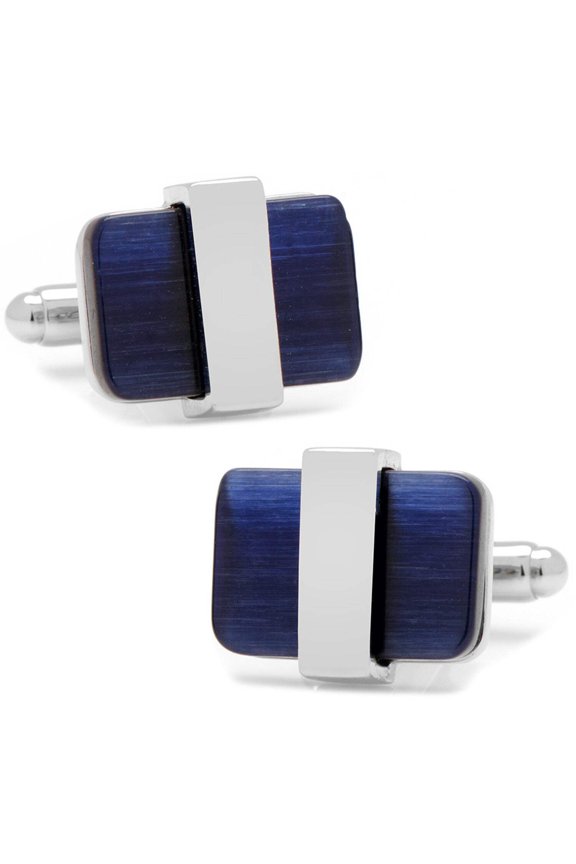 Men's Silver Wrapped Catseye Cufflinks