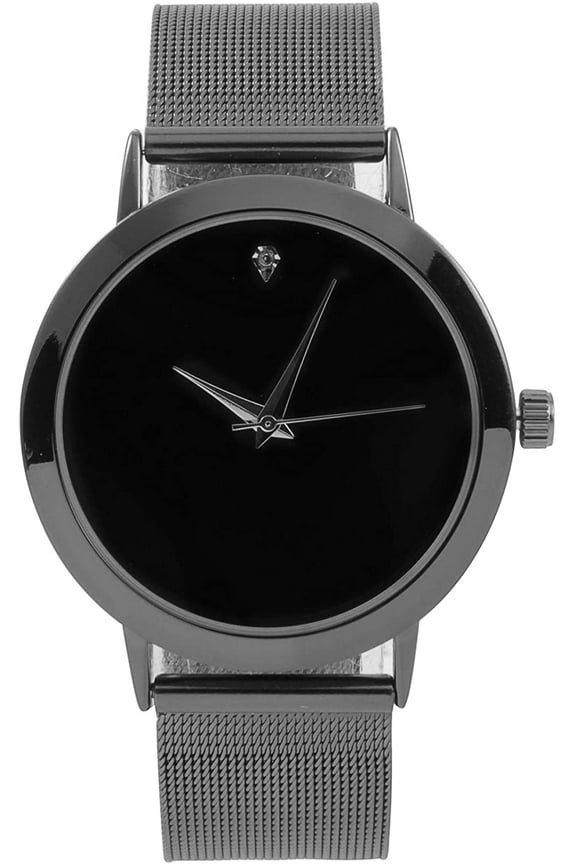 Men's Simple Slim Stainless Steel Round Dial Mesh Band sleek designer Wrist Watches - 4904