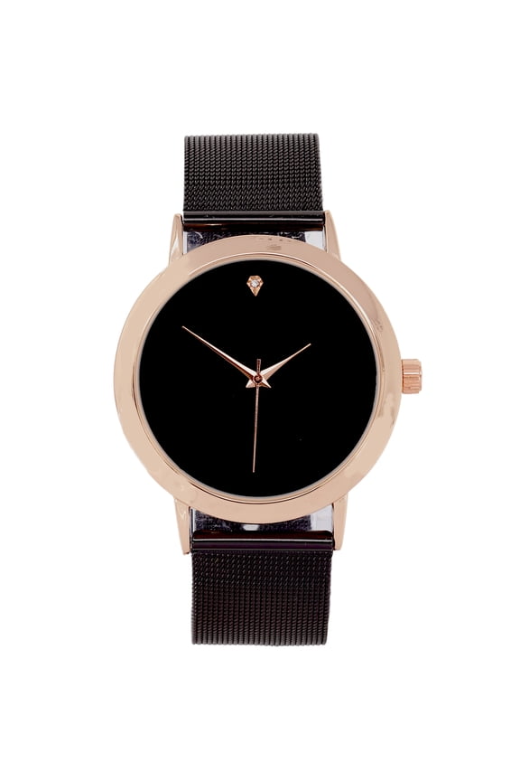 Men's Simple Slim Stainless Steel Round Dial Mesh Band sleek designer Wrist Watches - 4904