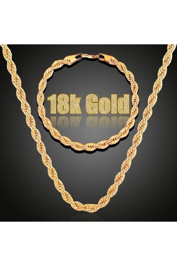 Men's Simplicity Gold Plated Twisted String Chain Suit