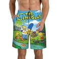 thumbnail image 1 of Men's Simpsons Beach Shorts Hot Summer Swim Trunks Sports Running Bathing Suits with Mesh Lining, 1 of 8