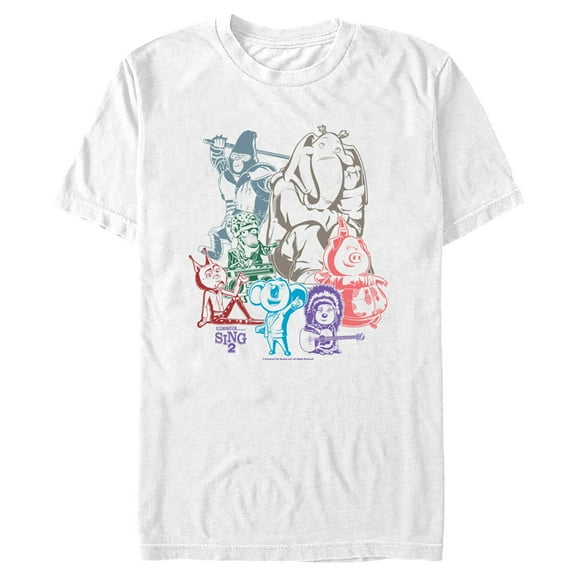 Men's Sing 2 Colorful Group Shot  Graphic Tee White X Large