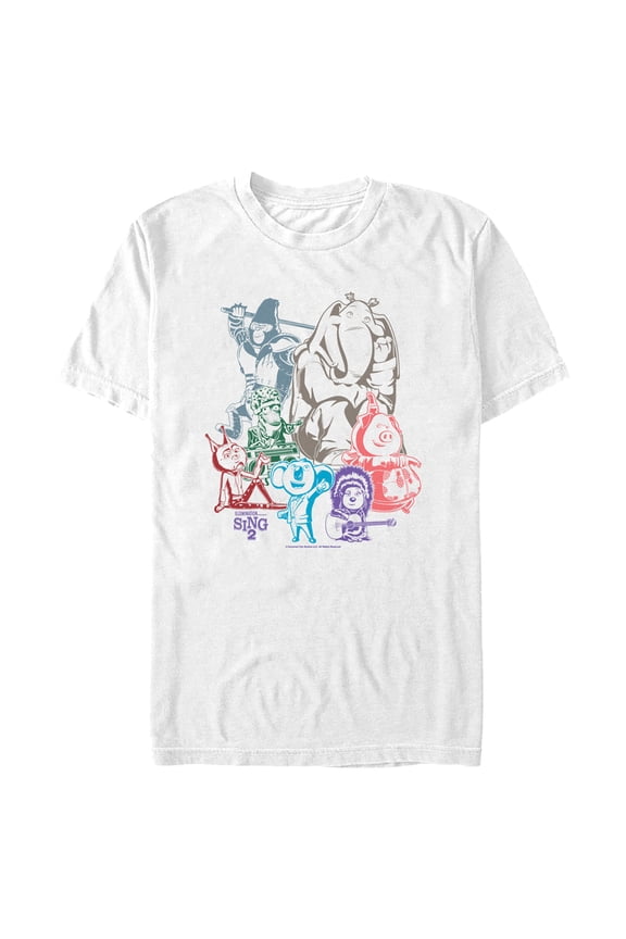 Men's Sing 2 Colorful Group Shot  Graphic Tee White X Large