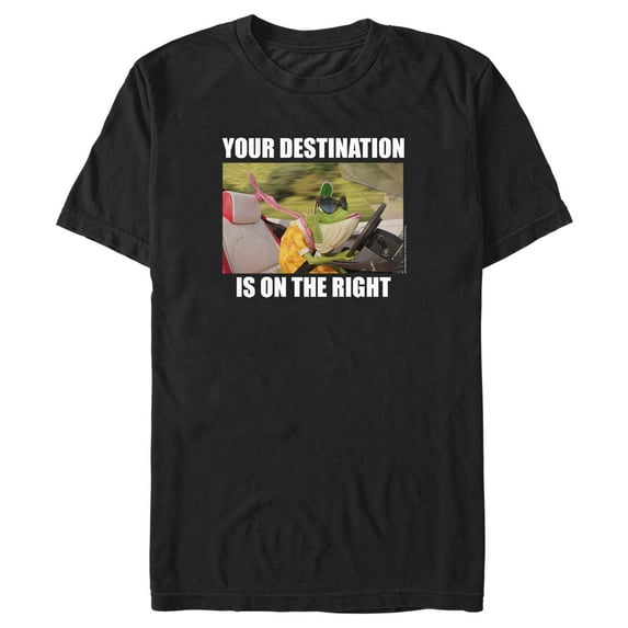 Men's Sing 2 Miss Crawly Your Destination is on the Right Graphic Tee Black 2X Large