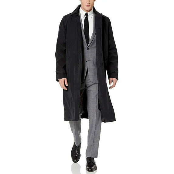 Adam Baker Men's Single Breasted Breasted Full Length Trench Coat All Year Round Raincoat