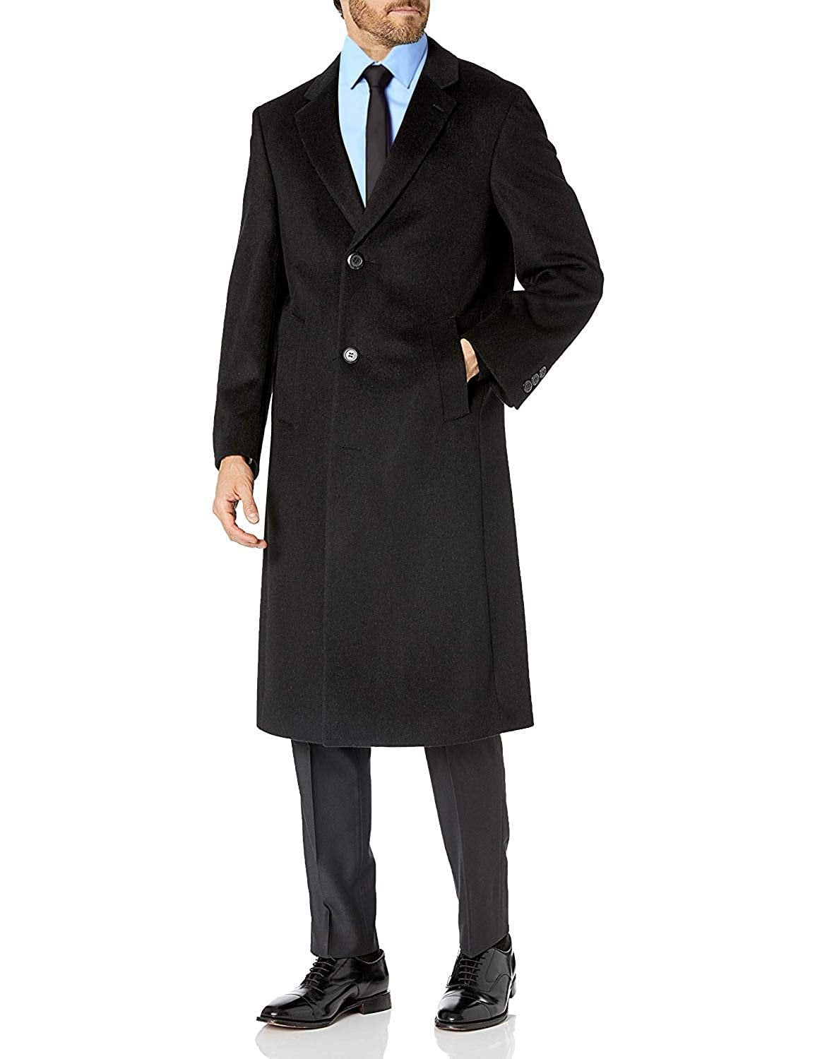 Prontomoda Men's L400913-14 Single Breasted Black Luxury Wool