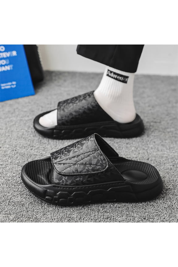 Men's Single Strap Adjustable Camo Platform Slide Sandals