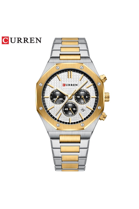 Men's Six-pin Quartz Calendar, Business Watch, Steel Belt Watch
