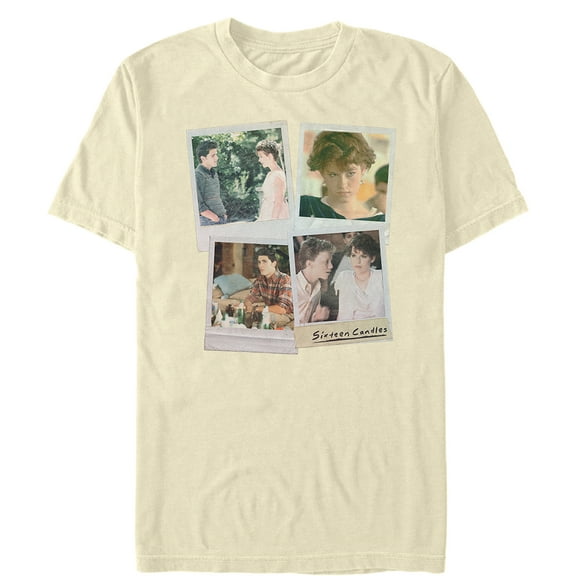 Men's Sixteen Candles Character Polaroids Graphic Tee Cream Small