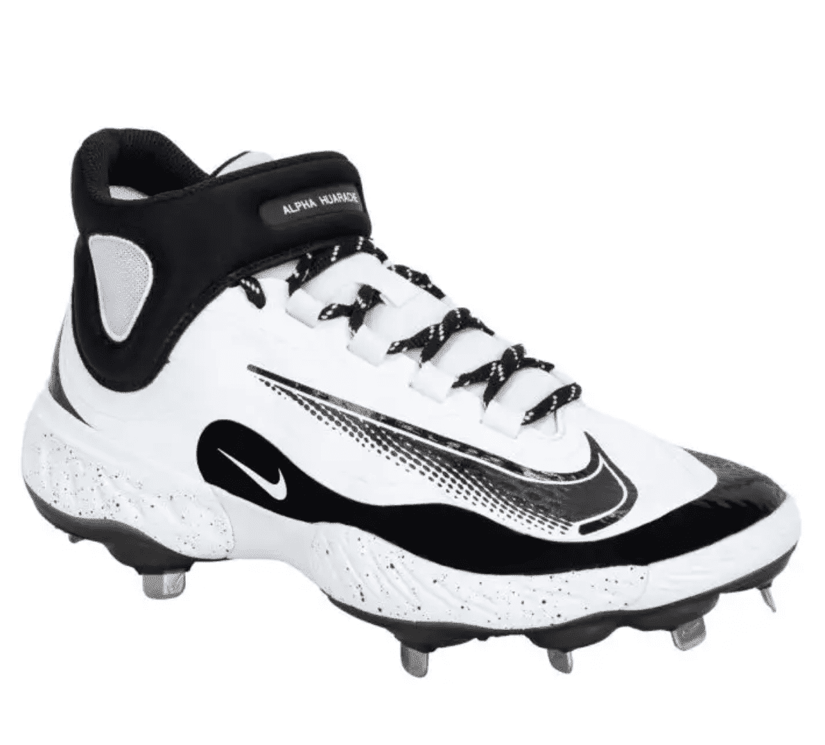 Nike Alpha Huarache Elite 4 Mid White Black Baseball Cleats Men\'s 7 FD2744-107 Nike Alpha Huarache Elite 4 Mid Baseball Size 9.5 & 12 Men  main image 4
