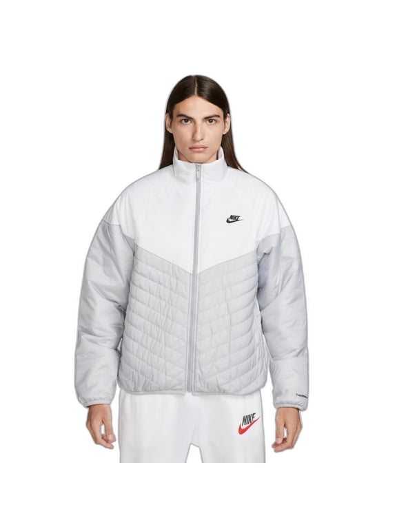 Men's Size Large - Nike Therma Fit Lightweight Puffer Jacket (FB8195-077) White/Wolf Grey-Black